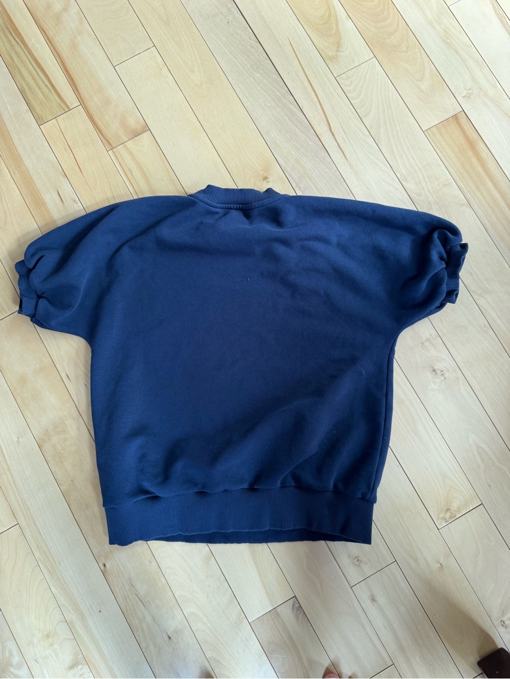 COS Navy Short Sleeve Sweater Tee - Picture 2 of 2